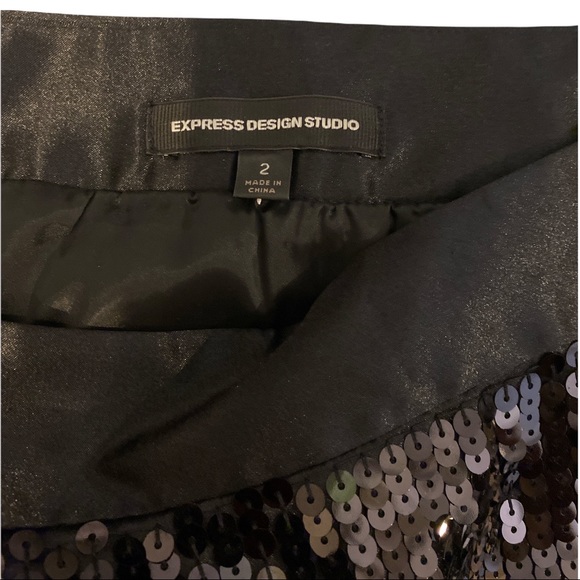 Express Design Studio Black Sequin Mini Skirt/ Size 2/ EUC!!!! - Picture 4 of 6